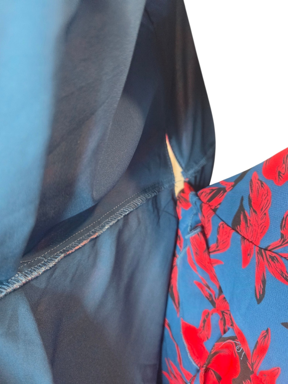Cupshe Stunning Blue Hot Red Floral Print True Wrap Dress Size Women's Large - Picture 10 of 13